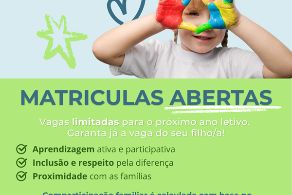 Inscrições para o próximo ano letivo no Jardim de Infância Livramento